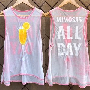 CHASER pink burn-out Mimosa Tank Top // Small